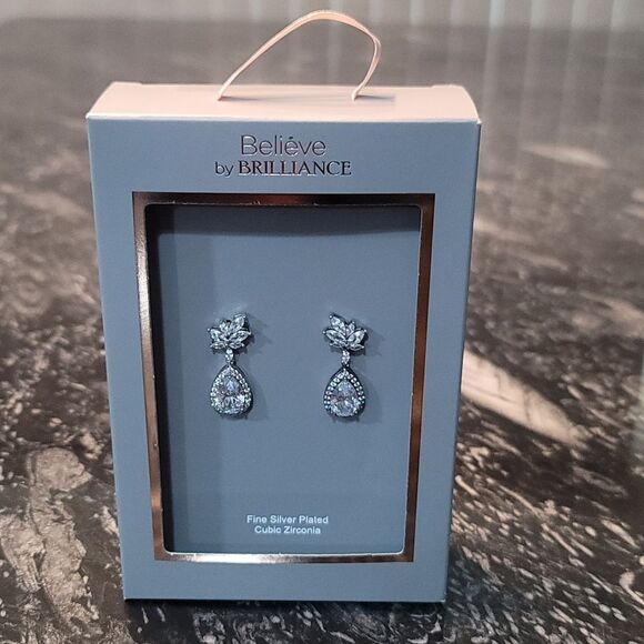 BRAND NEW BELIEVE BY BRILLIANCE CUBIC ZIRCONIA DROP EARRINGS EARRINGS - Picture 5 of 13